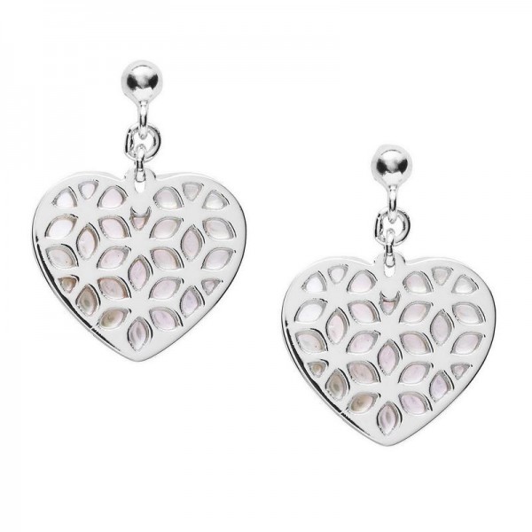 Acheter Boucles d'Oreilles Femme Fossil Sterling Silver JFS00489040 Cœur Nacre