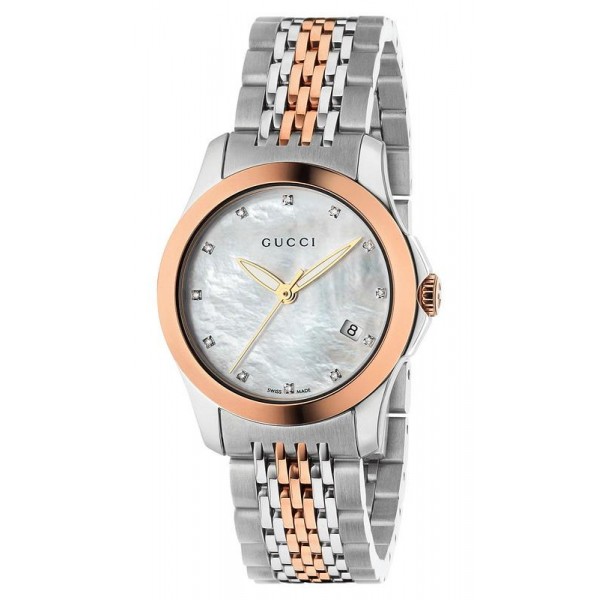 Kaufen Sie Gucci Damenuhr G-Timeless Small YA126514 Diamanten Perlmutt