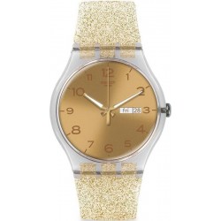 Montre Femme Swatch New Gent Golden Sparkle SUOK704
