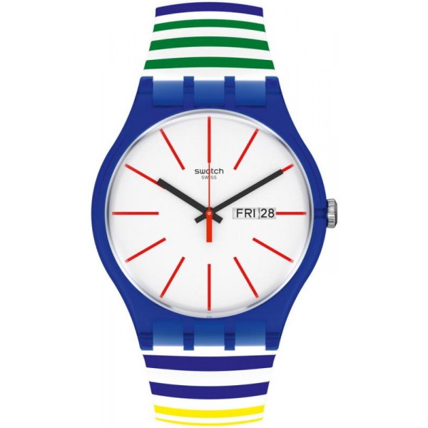 Swatch Unisex Watch New Gent Home Stripe Home SUON715 Buy Swatch Unisex Watch New Gent Home Stripe Home SUON715