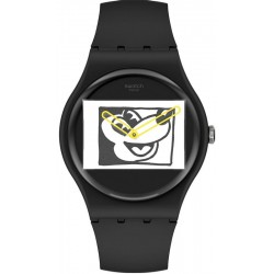 Swatch Mickey Mouse Uhr Mickey Blanc Sur Noir SUOZ337 kaufen
