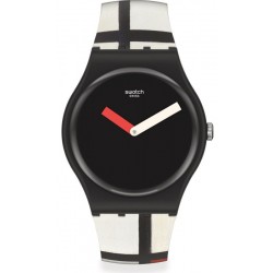 Montre Swatch Centre Pompidou Red, Blue and White, by Piet Mondrian SUOZ344