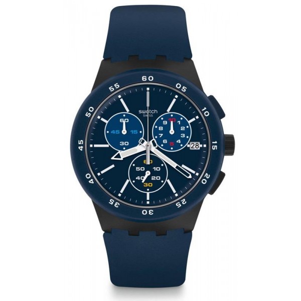 Buy Men's Swatch Watch Chrono Plastic Blue Steward SUSB417 Chronograph